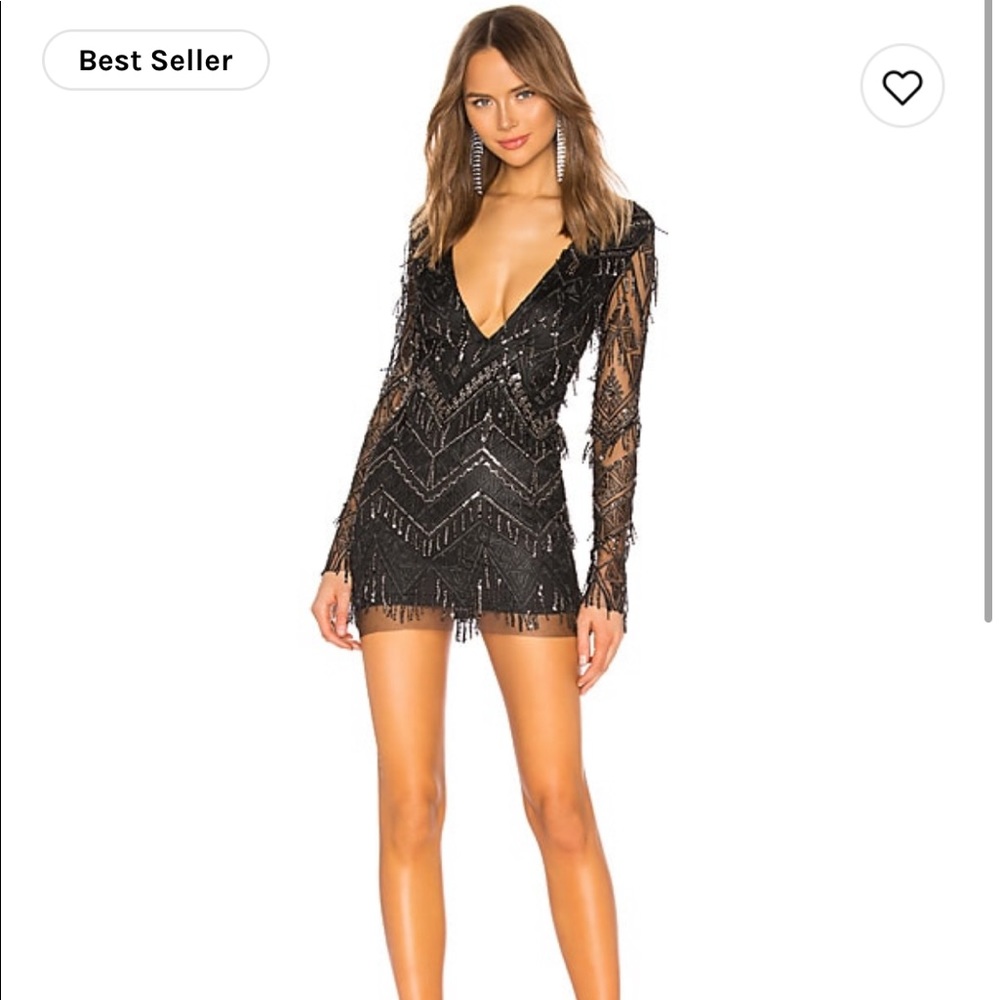 Superdown Nia Sequin Fringe dress